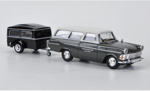 Opel Rekord P2 1/87 Brekina PII Caravan con Westfalia-Bestattungsanhanger coche miniatura