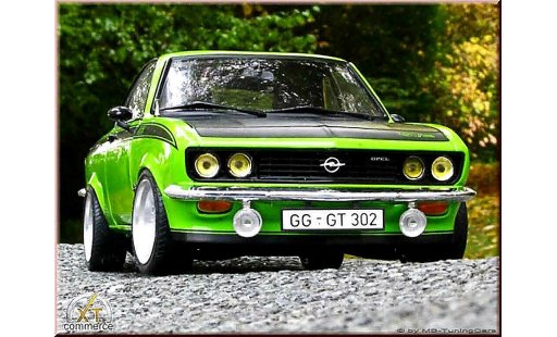 Opel Manta A 1/18 Norev gt/e verde 1975 jantes bbs bords larges coche miniatura