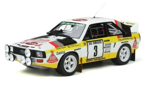 Coche miniatura Audi Sport Quattro 1/18 Ottomobile Sport quattro Gr.B No.3 HB Team HB Rallye Monte Carlo 1985 W.Röhrl/C.Geistdörfer Audi Sport Quattro 1/18 Ottomobile Sport quattro Gr.B No.3 HB Team HB Rallye Monte Carlo 1985 W.Röhrl/C.Geistdörfer coche miniatura