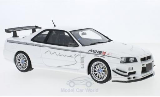 Coche miniatura Nissan Skyline 1/18 Ottomobile GT-R (R34) MineS blanco RHD 2011 Nissan Skyline 1/18 Ottomobile GT-R (R34) MineS blanco RHD 2011 coche miniatura