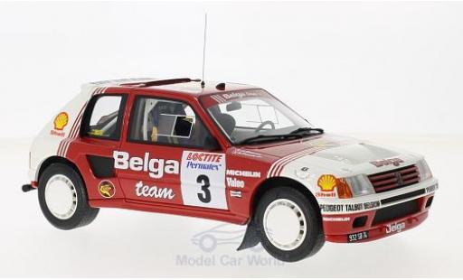 Coche miniatura Peugeot 205 Rallye 1/18 Ottomobile T16 Gruppe B No.3 Belga Rallye Ypres 1985 B.Darniche/A.Mahe Peugeot 205 Rallye 1/18 Ottomobile T16 Gruppe B No.3 Belga Rallye Ypres 1985 B.Darniche/A.Mahe coche miniatura