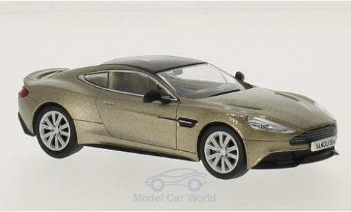 Aston Martin Vanquish 1/43 Oxford Coupe metalico beige/negro RHD coche miniatura