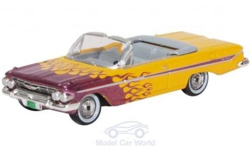 Chevrolet Impala 1/87 Oxford Convertible amarillo/metalico purpura 1961 Hot Rod coche miniatura