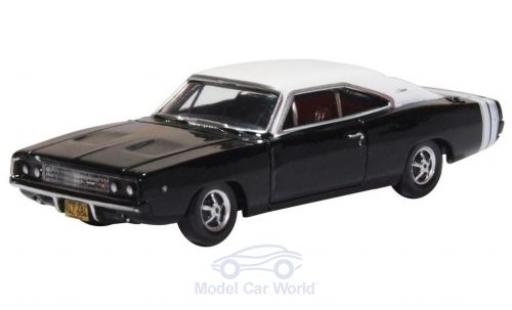 Dodge Charger 1/87 Oxford negro/blanco 1968 coche miniatura