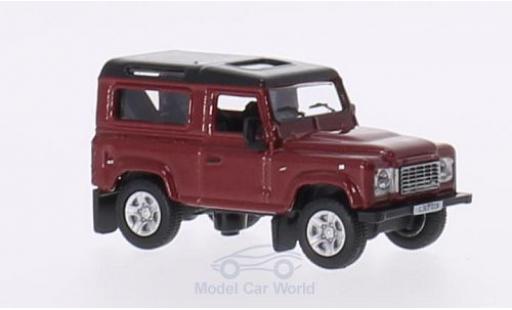 Coche miniatura Land Rover Defender 1/76 Oxford 90 metalico rojo/metalico negro RHD Station Wagon Land Rover Defender 1/76 Oxford 90 metalico rojo/metalico negro RHD Station Wagon coche miniatura