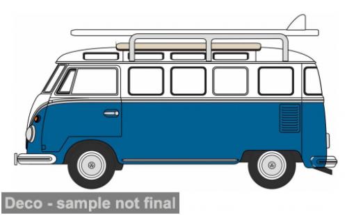 Coche miniatura Volkswagen T1 1/76 Oxford Samba Bus/Surfboards blau 1:76 Volkswagen T1 1/76 Oxford Samba Bus/Surfboards blau 1:76 coche miniatura