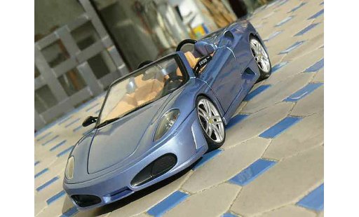 Ferrari F430 spider 1/18 Hot Wheels azul metallized coche miniatura