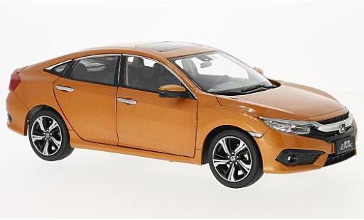 Honda Civic 1/18 Paudi metalico naranja 2016 coche miniatura