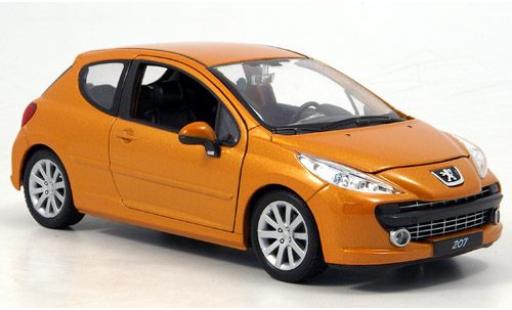 Coche miniatura Peugeot 207 1/24 Welly naranja 1:24 Peugeot 207 1/24 Welly naranja 1:24 coche miniatura