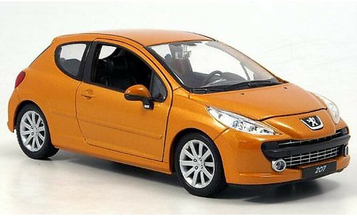Peugeot 207 Base 1/24 Welly naranja coche miniatura