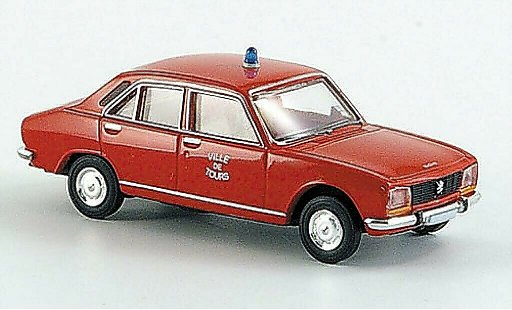 Peugeot 504 Berline 1/87 Brekina Berlina Ville de Tours Bomberos-Limusina coche miniatura