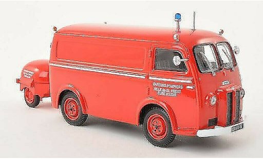 Peugeot D3 Base 1/43 Eligor Furgoneta Sapeurs Bomberos Ville de Saint Prest con Motorpumpe coche miniatura