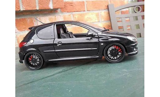 Peugeot 206 RC 1/18 Norev jantes negros et vitres teintees coche miniatura