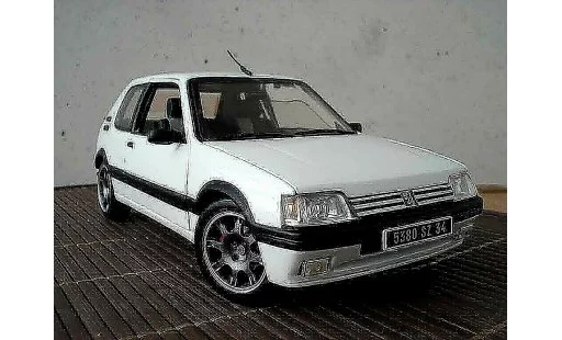 Peugeot 205 GTI 1/18 Solido blanco jantes pts coche miniatura