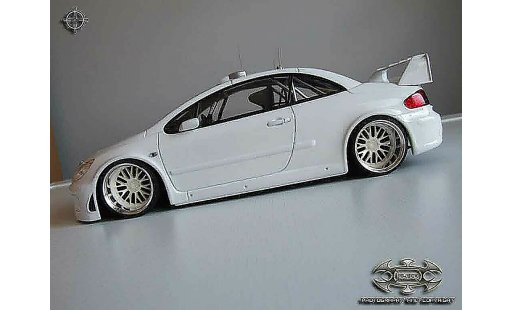 Peugeot 307 WRC 1/18 Autoart plain body blanco jantes bbs coche miniatura