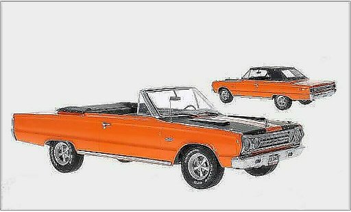 Plymouth Belvedere GTX Convertible 1/18 Greenlight naranja/mate-negro 1967 coche miniatura