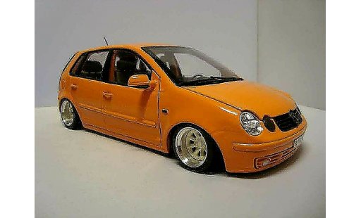 Volkswagen Polo Base 1/18 Anson 9n naranja jantes 13 pouces coche miniatura