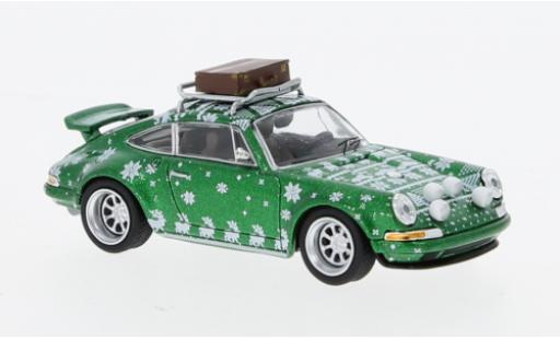Porsche 911 1/64 Pop Race metallise verde Christmas Edition 2023 coche miniatura