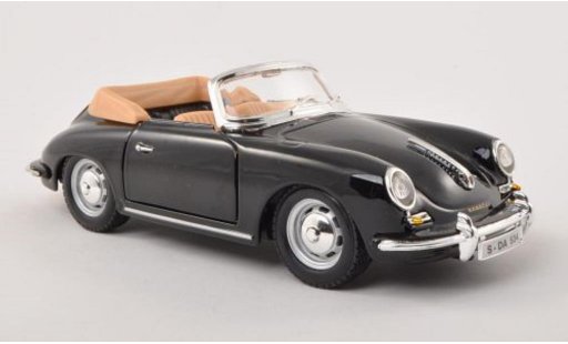 Porsche 356 B B 1/24 Burago Descapotable negro 1961 coche miniatura