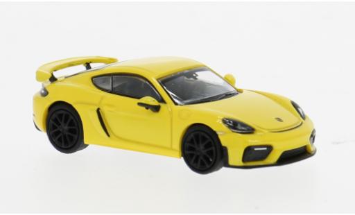 Coche miniatura Porsche Cayman GT4 1/87 Minichamps 718 gelb 1:87 Porsche Cayman GT4 1/87 Minichamps 718 gelb 1:87 coche miniatura