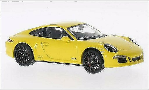 Porsche 911 GTS 1/43 Schuco Carrera amarillo 2014 coche miniatura