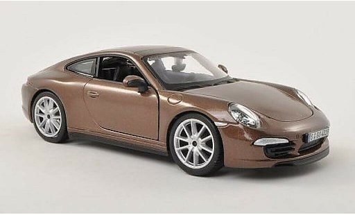 Porsche 911 S 1/24 Burago Carrera marron coche miniatura