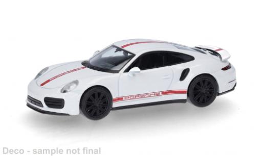Porsche 991 Turbo 1/87 Herpa 911  weiss/rojo 1:87