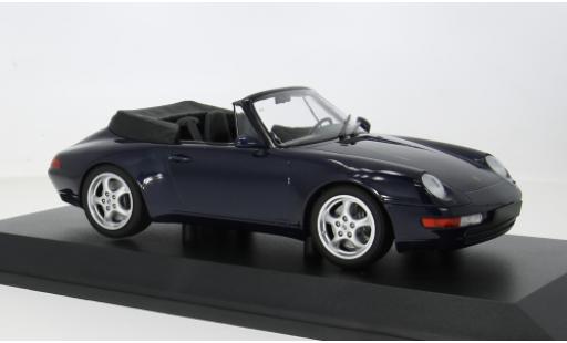 Coche miniatura Porsche 993 911  Cabriolet blau 1994 1/18 Minichamps