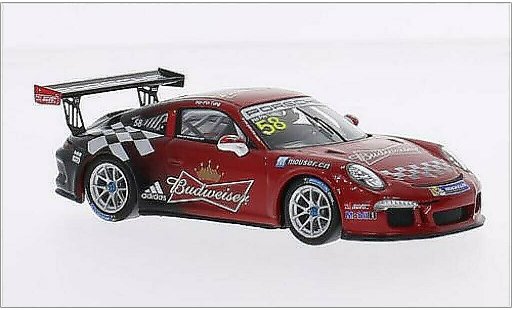 Porsche 911 GT3 CUP 1/43 Spark No.58 Team Absolute Racing Budweiser Carrera Asia 2015 coche miniatura