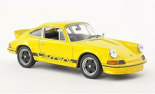 Porsche 911 Carrera 1/43 Welly 2.7 amarillo/negro 1973 coche miniatura