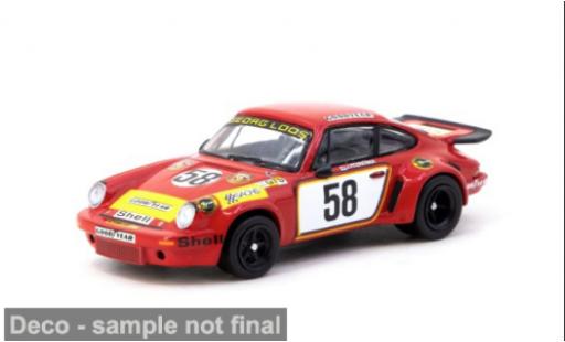 Porsche 930 RSR 1/64 Tarmac Works 911 Carrera 3.0 24h Le Mans 1975 Gelo Racing Team #58 J.Fitzpatrick/G.van Lennep 1:64 coche miniatura