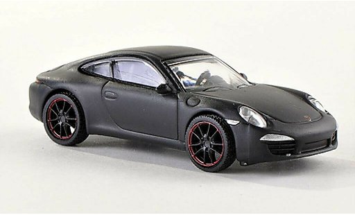 Porsche 911 S 1/87 Schuco Carrera mate-negro coche miniatura