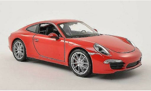 Porsche 911 S 1/24 Welly Carrera rojo coche miniatura