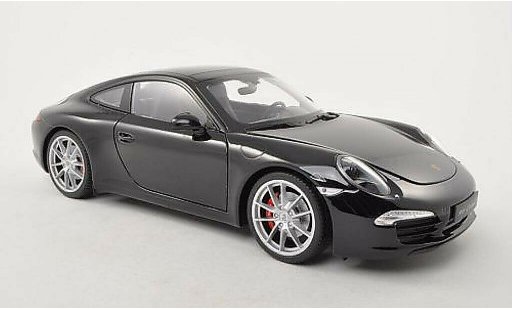 Porsche 911 S 1/18 Welly Carrera negro coche miniatura