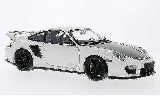 Porsche 911 GT2 1/18 Minichamps blanco con negroen Felgen 2011 coche miniatura
