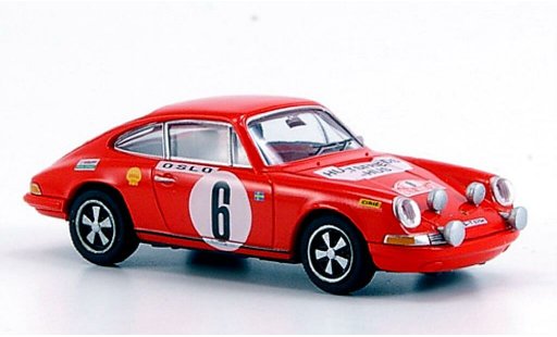Porsche 911 Base 1/87 Brekina rojo ganador Rally Monte Carlo 1970 coche miniatura