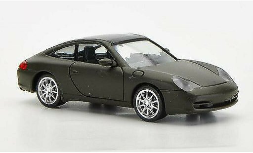 Porsche 911 Targa 1/87 Herpa oliva mate con Chromfelgen coche miniatura