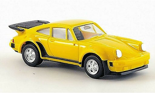 Porsche 911 Turbo 1/87 Herpa amarillo coche miniatura