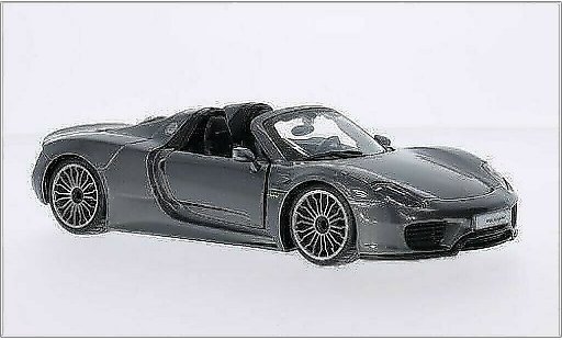 Porsche 918 Base 1/24 Burago Spyder metalico gris coche miniatura