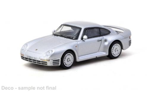 Porsche 959 1/64 Tarmac Works silber 1989 1:64 coche miniatura