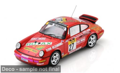Porsche 964 1/43 Spark Carrera 2 rot 24h Spa Francorchamps 1991 #27 R. van der velden/M. van Vliet 1:43 coche miniatura