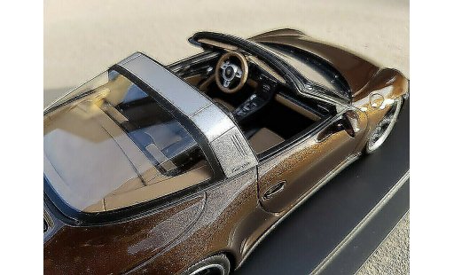 Porsche 911 Targa 1/18 GT Spirit 4 GTS marron jantes techart coche miniatura