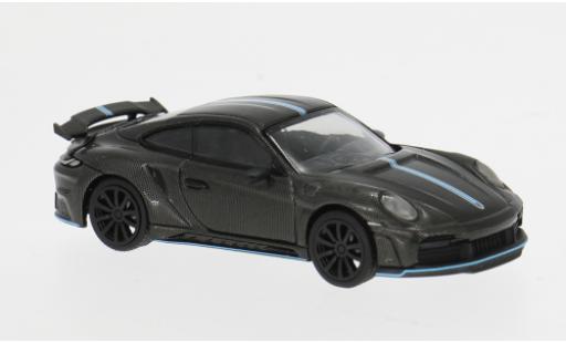 Porsche 992 S 1/64 Pop Race tinger GTR carbon/blau 1:64 coche miniatura