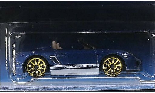 Porsche 718 Spyder 1/64 Hot Wheels metalico azul coche miniatura