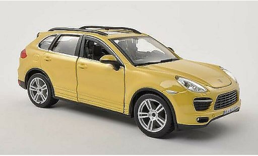 Porsche Cayenne Turbo 1/24 Burago (92A) amarillo coche miniatura