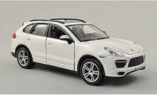 Porsche Cayenne Turbo 1/24 Burago (92A) blanco coche miniatura