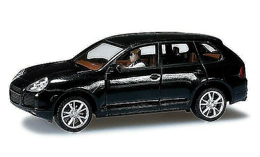Porsche Cayenne S 1/87 Herpa negro DioramaReady coche miniatura