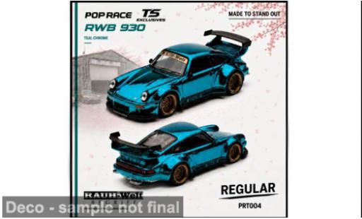 Coche miniatura Porsche 911 RWB turquesa Tokyo Station Exclusives 1/64 Pop Race