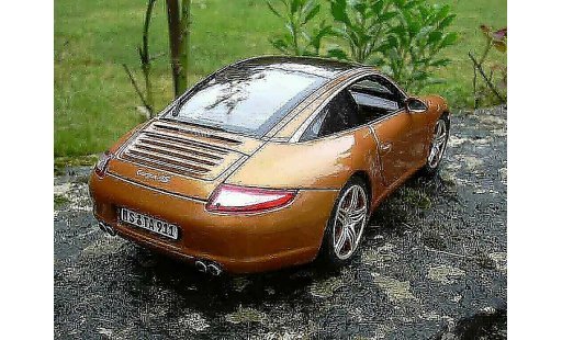 Porsche 911 Targa 1/18 Norev 4S naranja coche miniatura