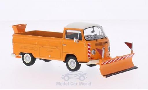 Coche miniatura Volkswagen T2 A 1/43 Premium ClassiXXs a Pritsche naranja/blanco Winterdienst mit Räumschild und Salzstreuer Volkswagen T2 A 1/43 Premium ClassiXXs a Pritsche naranja/blanco Winterdienst mit Räumschild und Salzstreuer coche miniatura